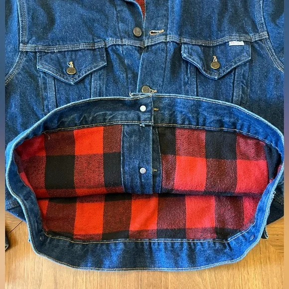 Vintage Carhartt Denim Jacket JF878 Men Buffalo Plaid Lined 100 Year USA - Picture 8 of 9